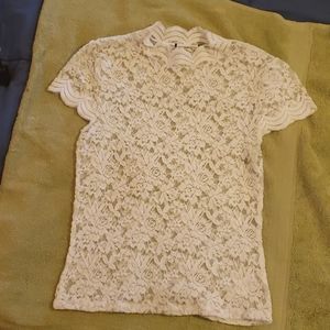 Juniors lace see through top S